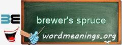 WordMeaning blackboard for brewer's spruce